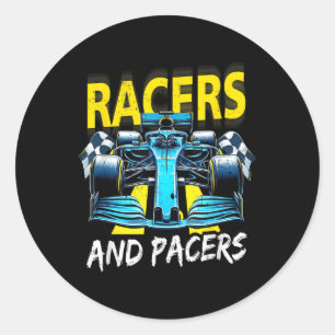 Racers And Pacers Race Car The Art Of Racing Power Classic Round Sticker