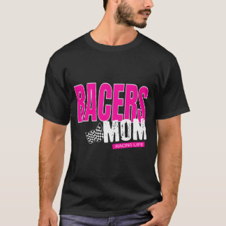 Racers Mom Checkered Flag Mom Racing T-Shirt