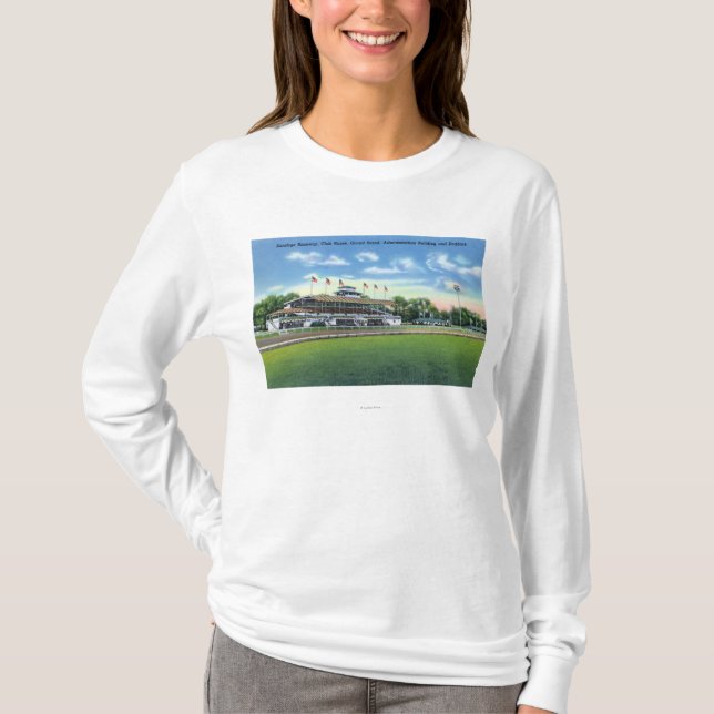 Raceway View of Grand Stand, Club House, T-Shirt (Front)