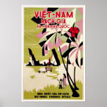 Rach Gia Vietnam Vintage Art Deco Travel Poster<br><div class="desc">A reproduction print of an Art Deco poster promoting tourism to Phu-Quoc and Rach-Gia and Ha-Tien in Vietnam. Digitally refurbished to bring out the original colours, even better and fix as many imperfections as possible. This art piece would look great when framed in the home, office, bar, cafe, pub or...</div>
