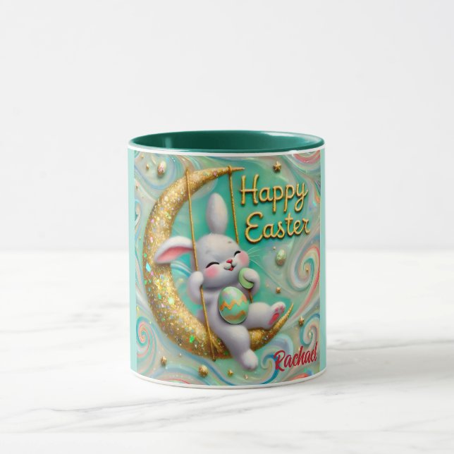RACHAEL~ MOON Bunny ~ HAPPY EASTER ~ Mug (Center)