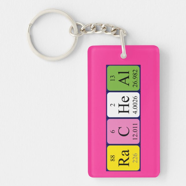 Racheal periodic table name keyring (Front)