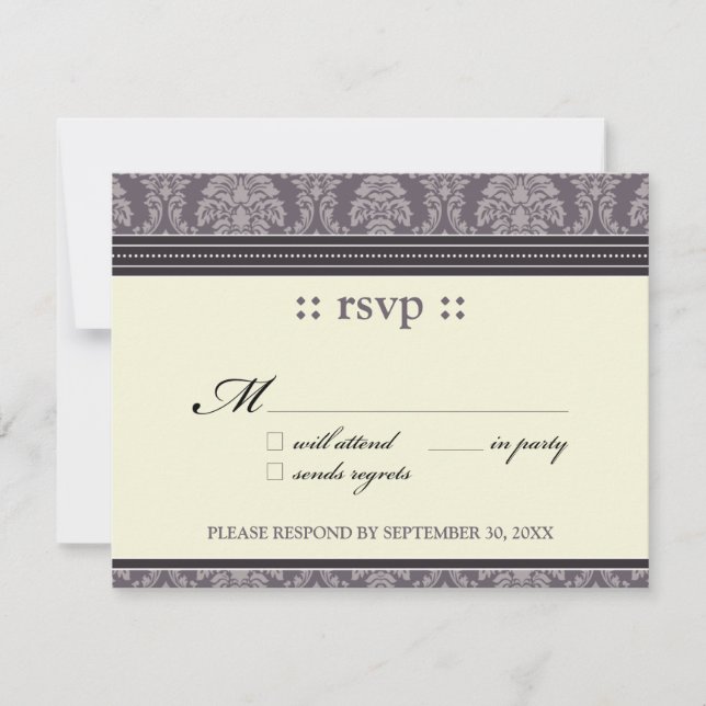 ::rachel:: Charming Plum Damask 4.25x5.5" Response (Front)