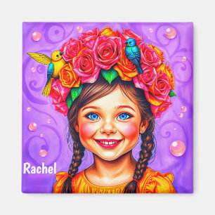 RACHEL~ EASTER BONNET ~ Happy Girl ~ Magnet