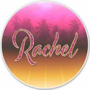 Rachel First name Golden pink sticker sticker