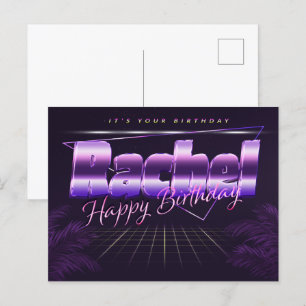 Rachel Name Vorname lila Postkarte Geburtstag Postcard