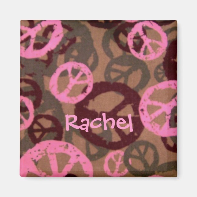 Rachel-Peace Sign Design Magnet (Front)