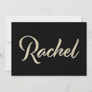 Rachel white gold Handwriting Karte Card