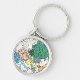 Racial Map of Europe Key Ring