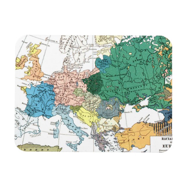 Racial Map of Europe Magnet (Horizontal)