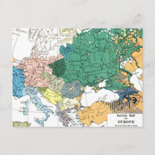 Racial Map of Europe Postcard