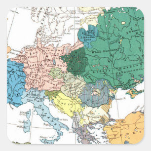 Racial Map of Europe Square Sticker