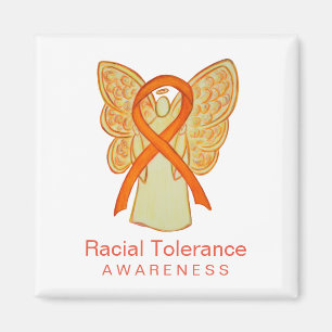 Racial Tolerance Awareness Ribbon Angel Magnets