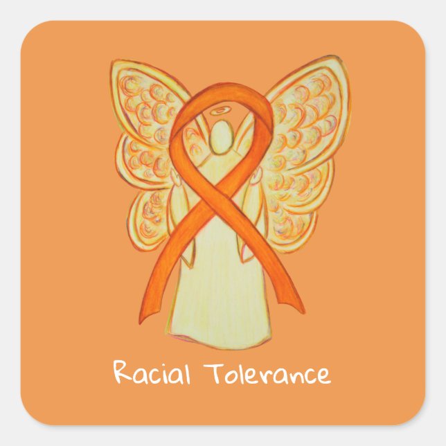 Racial Tolerance Awareness Ribbon Decal Stickers (Front)