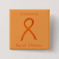 Racial Tolerance Orange Awareness Ribbon Pin