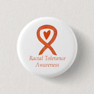 Racial Tolerance Orange Awareness Ribbon Pin