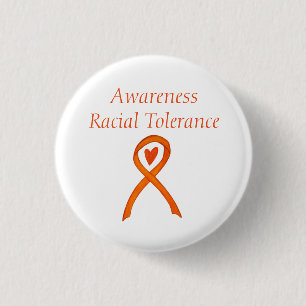 Racial Tolerance Orange Awareness Ribbon Pins