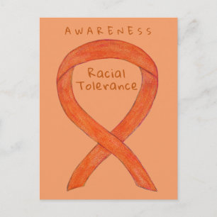 Racial Tolerance Orange Awareness Ribbon Postcards