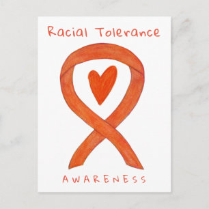 Racial Tolerance Orange Awareness Ribbon Postcards