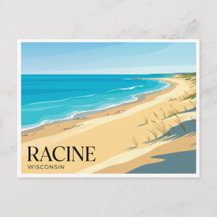 Racine North Beach Wisconsin Postcard