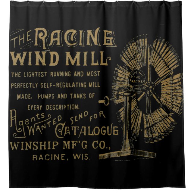 Racine Wind Mill Racine Wisconsin 1889 Shower Curtain (Front)