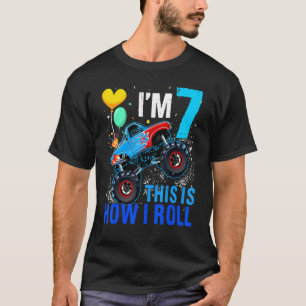 Racing 7th Birthday Boy Blaze Car 7 Years Old Mons T-Shirt