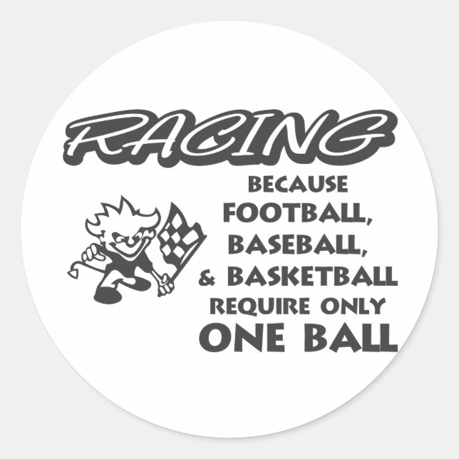 RACING BECAUSE CLASSIC ROUND STICKER (Front)
