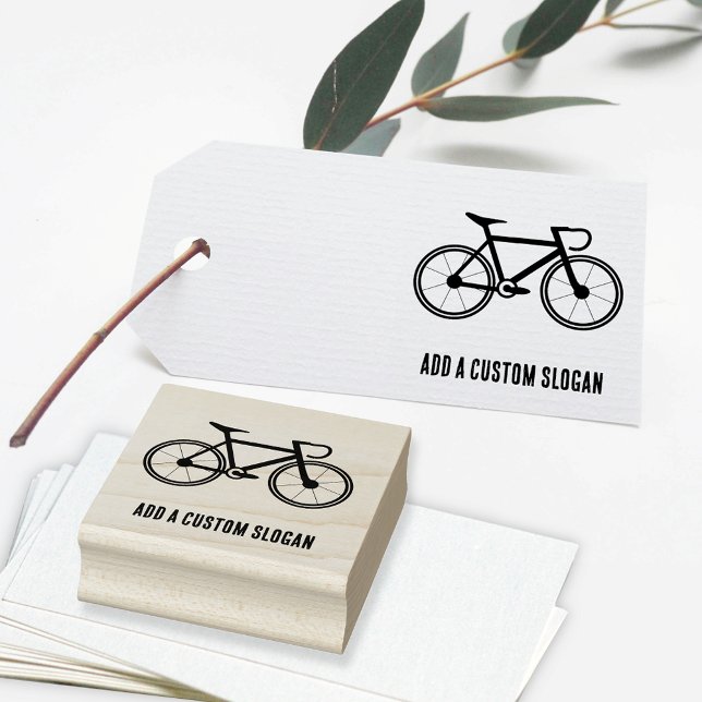 Racing Bicycle - Road Cyclist Transport - own Text Rubber Stamp (Creator Uploaded)
