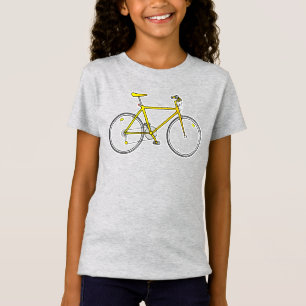 Racing Bicycle Yellow Gravel Bike Cartoon Wheels T-Shirt
