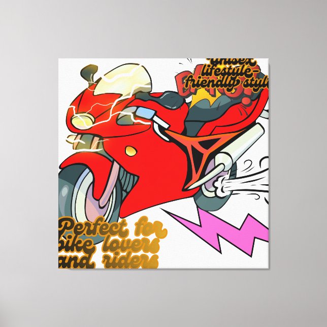  Racing Bike Art Speed Canvas Print (Front)
