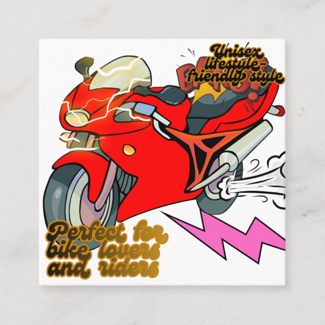 Racing Bike Art Speed Square Business Card (Front)