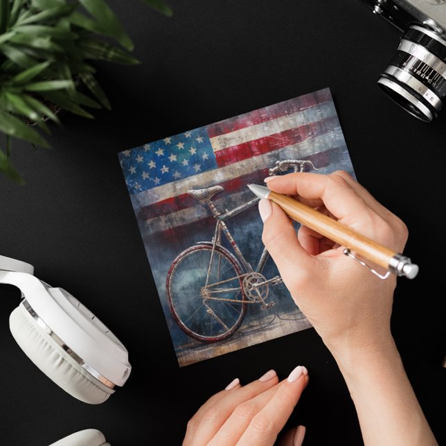 racing bike in acrylic american flag background (Creator Uploaded)