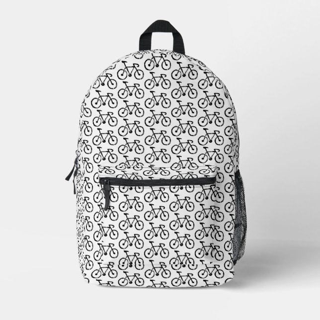 Racing Bike Lino Print  Printed Backpack (Front)