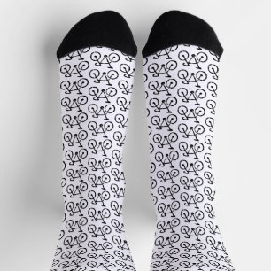 Racing Bike Lino Print Socks