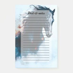 Racing Black Horse Portrait Minimalist Post-it Notes