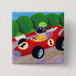 Racing Black Labrador 15 Cm Square Badge