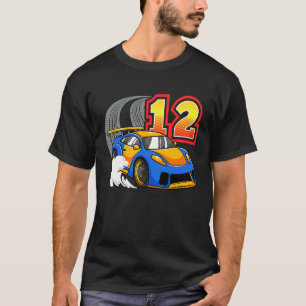 Racing Car 12th Birthday 12 Years Old Toddler Boy T-Shirt