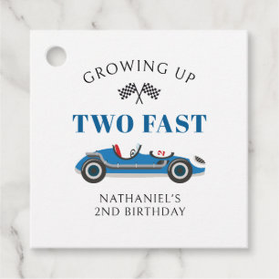 Racing Car 2nd Birthday Thank You Favour Tags