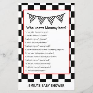 Racing Car Baby Shower Game PRINTED