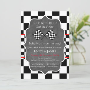 Racing Car Baby Shower Invitation, Birthday Invita Invitation