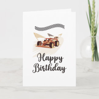 Racing car birthday card