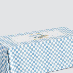 Racing Car Checkered Blue Flag Little Racer Tablecloth