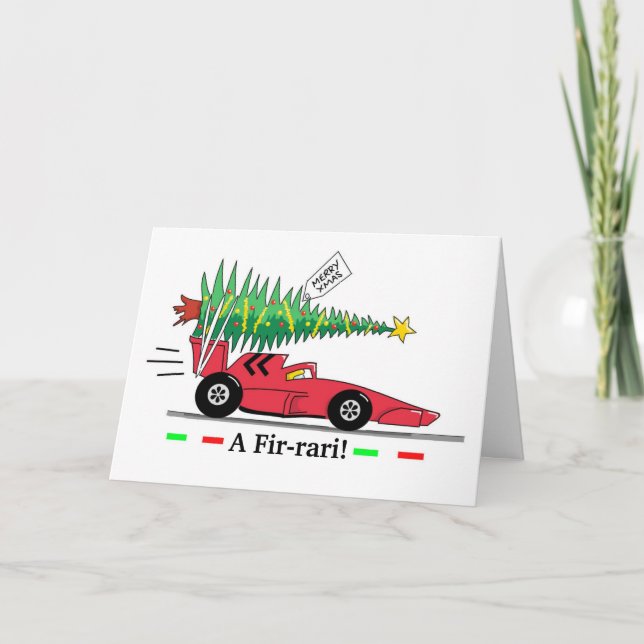 Racing Car Christmas Card (Front)