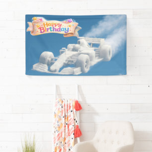 Racing car cloud large indoor banner