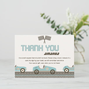 Racing Car Fast Baby Shower Thank You Card