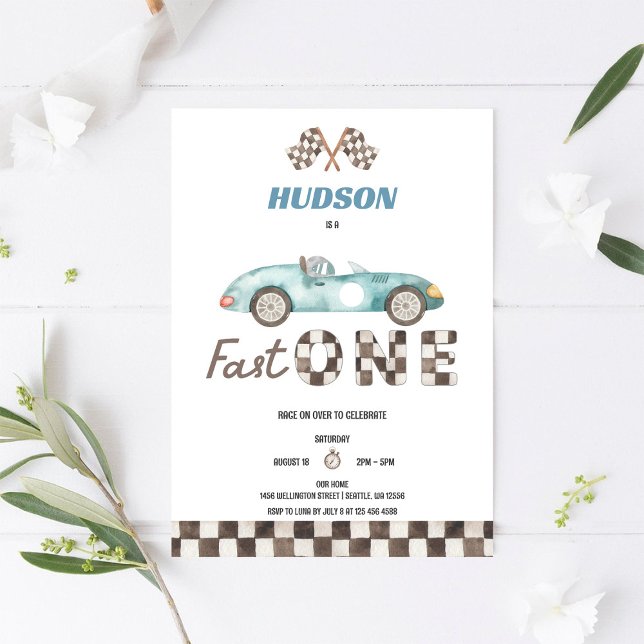 Racing Car First Birthday Invitation (Creator Uploaded)