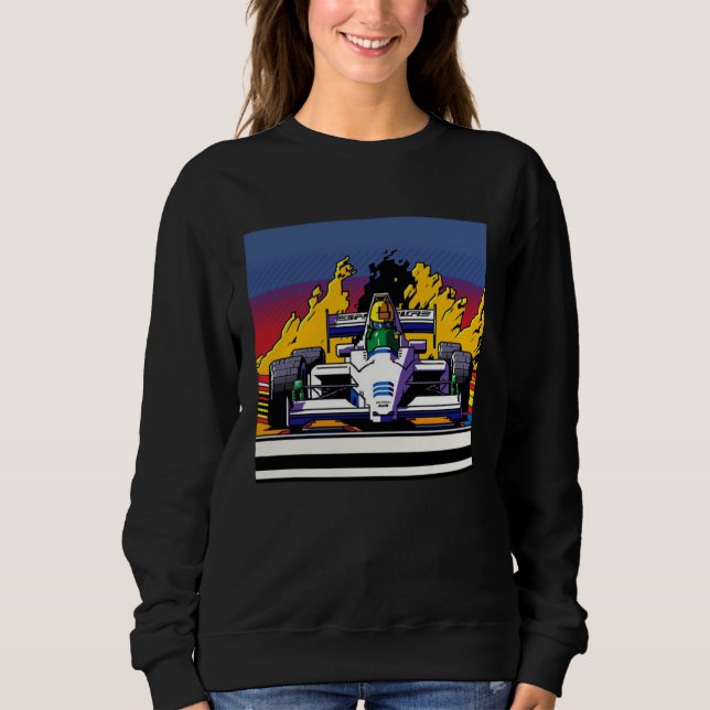 Racing Car for Mechanic Sports fan Retro 90s Video Sweatshirt (Front)