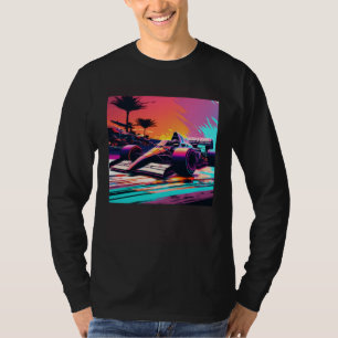 Racing Car for Mechanic Sports fan Retro Sunset T-Shirt