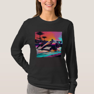 Racing Car for Mechanic Sports fan Retro Sunset T-Shirt
