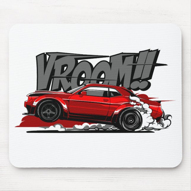 RACING CAR FULL SPEED VROOM! Mousepad (Front)